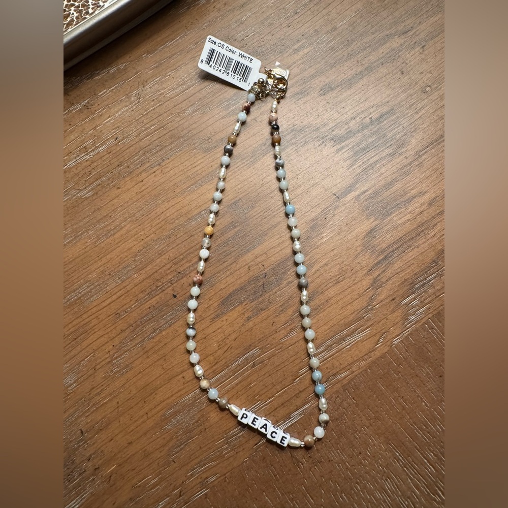 NWT Little Words Project Elegant Peace Beaded Necklace